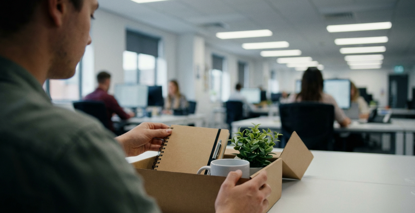 Nouveau collaborateur découvrant son welcome pack personnalisé lors de son premier jour